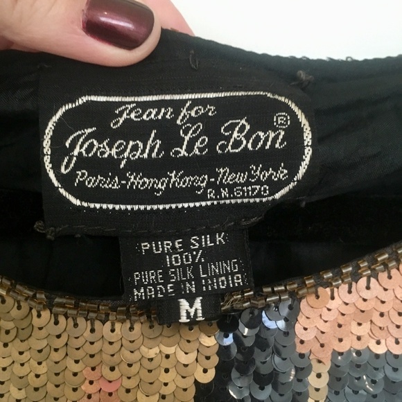 Vintage Sequin Silk Blouse Jean for Joseph Le Bon blouse top - Picture 8 of 8
